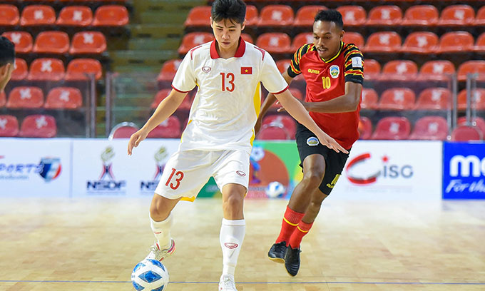 ĐT futsal Việt Nam thắng ĐT futsal Timor Leste 7-1.