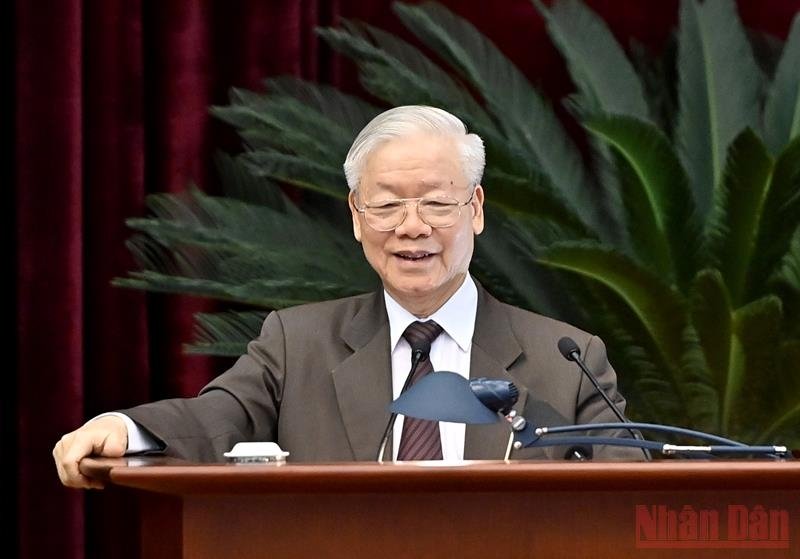 Party General Secretary Nguyen Phu Trong speaking at the event. (Photo: DANG KHOA).