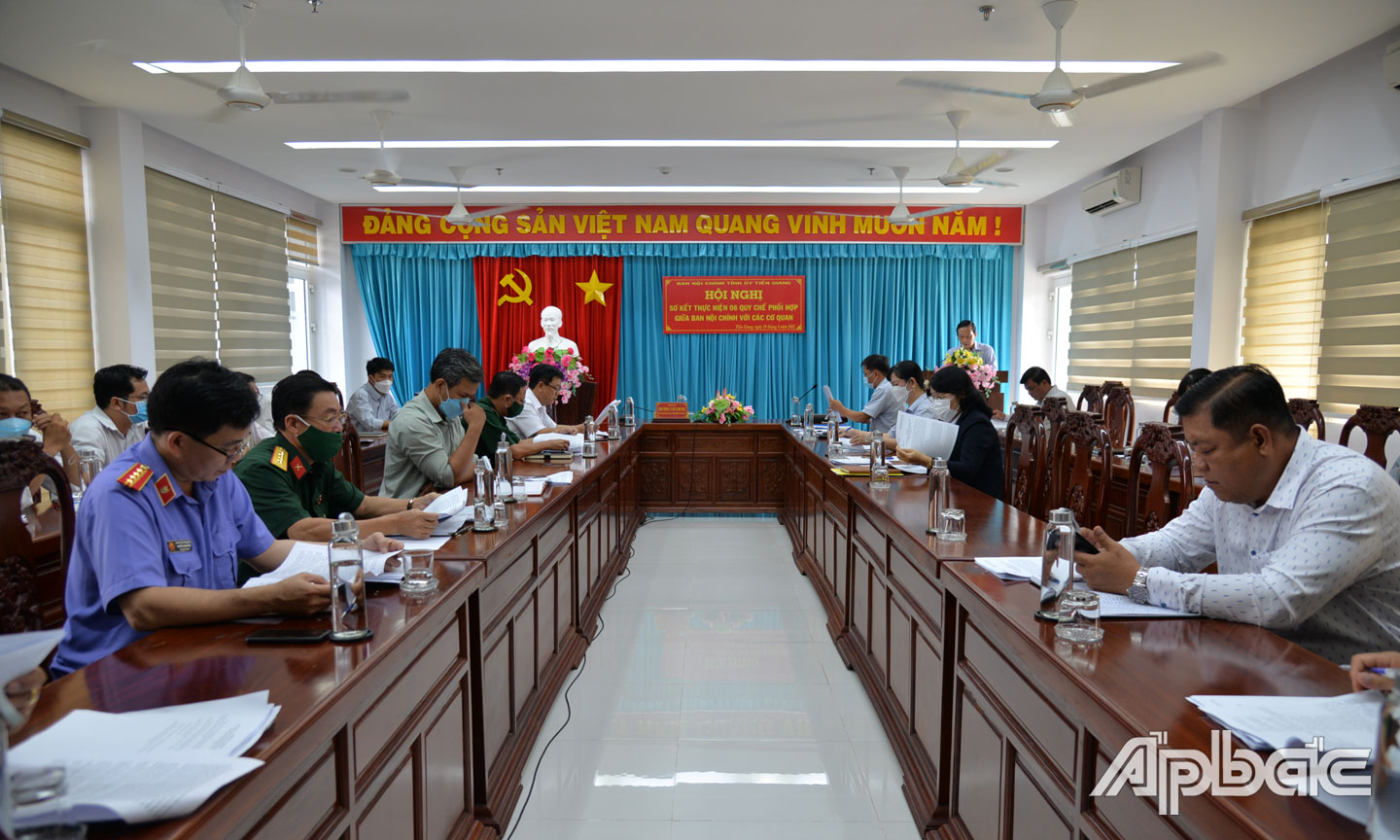 Quang cảnh Hội nghị sơ kết 4 năm thực hiện Quy chế phối hợp về công tác nội chính, PCTN và CCTP.
