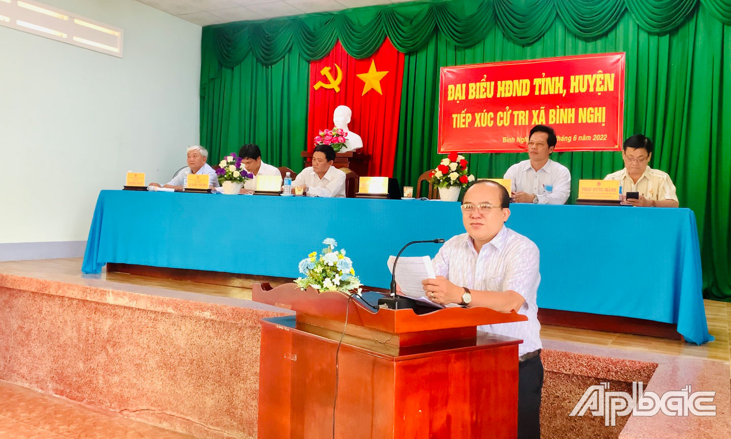 Ông Nguyễn Chí Trung, Chủ tịch Ủy ban MTTQ Việt Nam tỉnh Tiền Giang phát biểu.