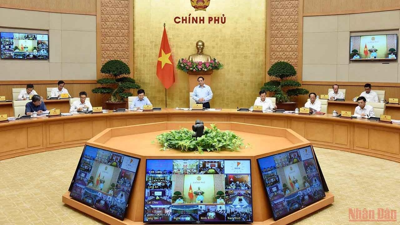  Prime Minister Pham Minh Chinh at the conference. (Photo: Tran Hai).