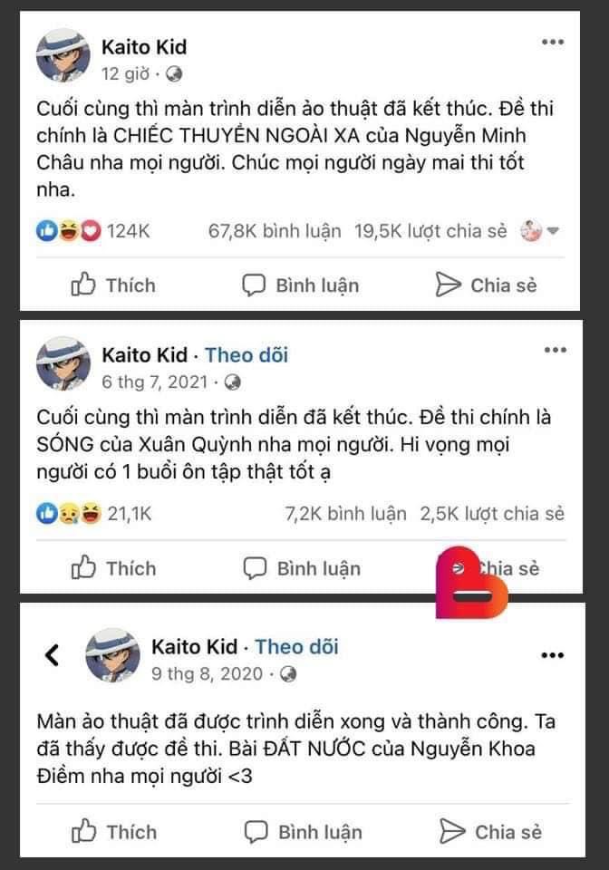 Thông tin từ một tài khoản khá nổi tiếng trên mạng xã hội tên Kaito Kid. 