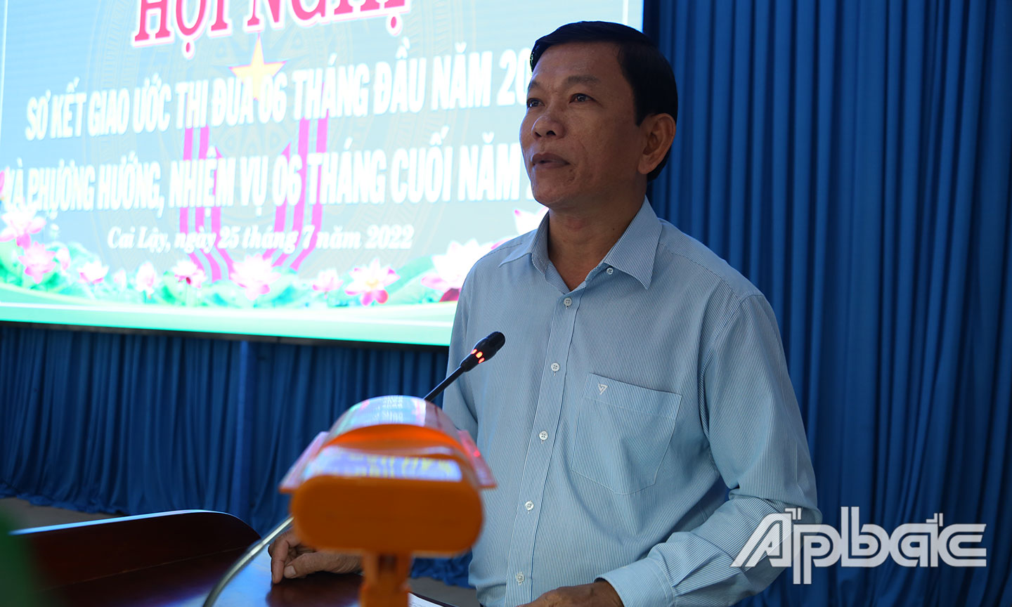 Huyện Tân Phú Đông báo cáo về tình hình chỉ tiêu an ninh trật tự.
