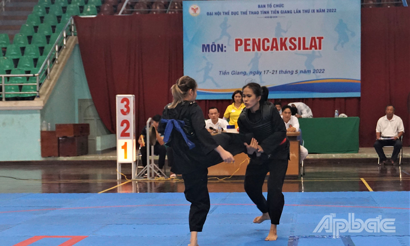 Các VĐV tham gia thi đấu ở bộ môn Pencak Silat - Đại hội TDTT tỉnh lần thứ IX.