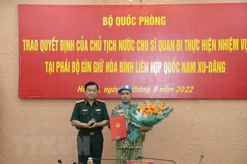 Major Bui Van Nhung from the Vietnam People’s Army will work as a military observer at the United Nations peacekeeping mission in South Sudan. (Photo: VNA).