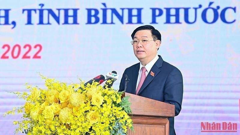 NA Chairman Vuong Dinh Hue speaks at the ceremony. (Photo: NDO/Duy Linh).