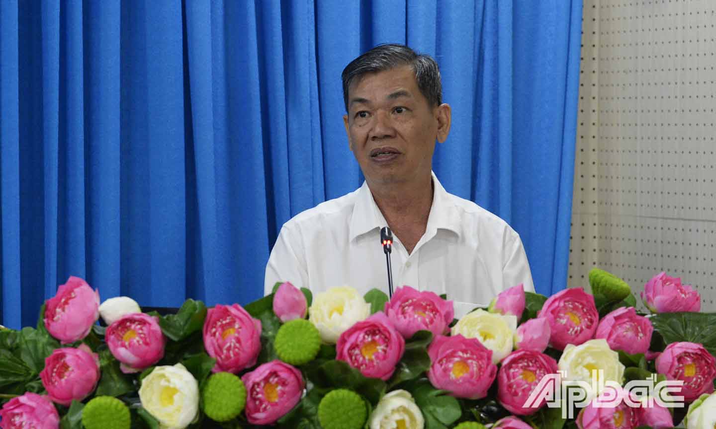 Đồng chí Nguyễn Văn Mẫn phát biểu tại Hội nghị.