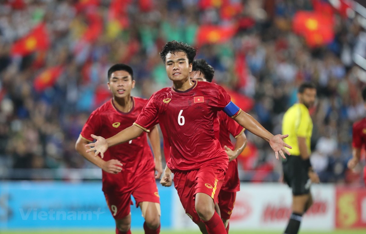 U17 Việt Nam thắng U17 Thái Lan với lứa cầu thủ cũng vừa thắng đối phương ở giải U16 Đông Nam Á 2022. (Ảnh: PV/Vietnam+) 