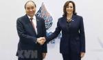 Chủ tịch nước Nguyễn Xuân Phúc gặp Phó Tổng thống Hoa Kỳ Kamala Harris