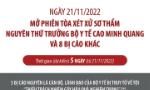 Ngày 21-11-2022, mở phiên tòa xét xử sơ thẩm nguyên Thứ trưởng Bộ Y tế Cao Minh Quang và 8 bị cáo khác