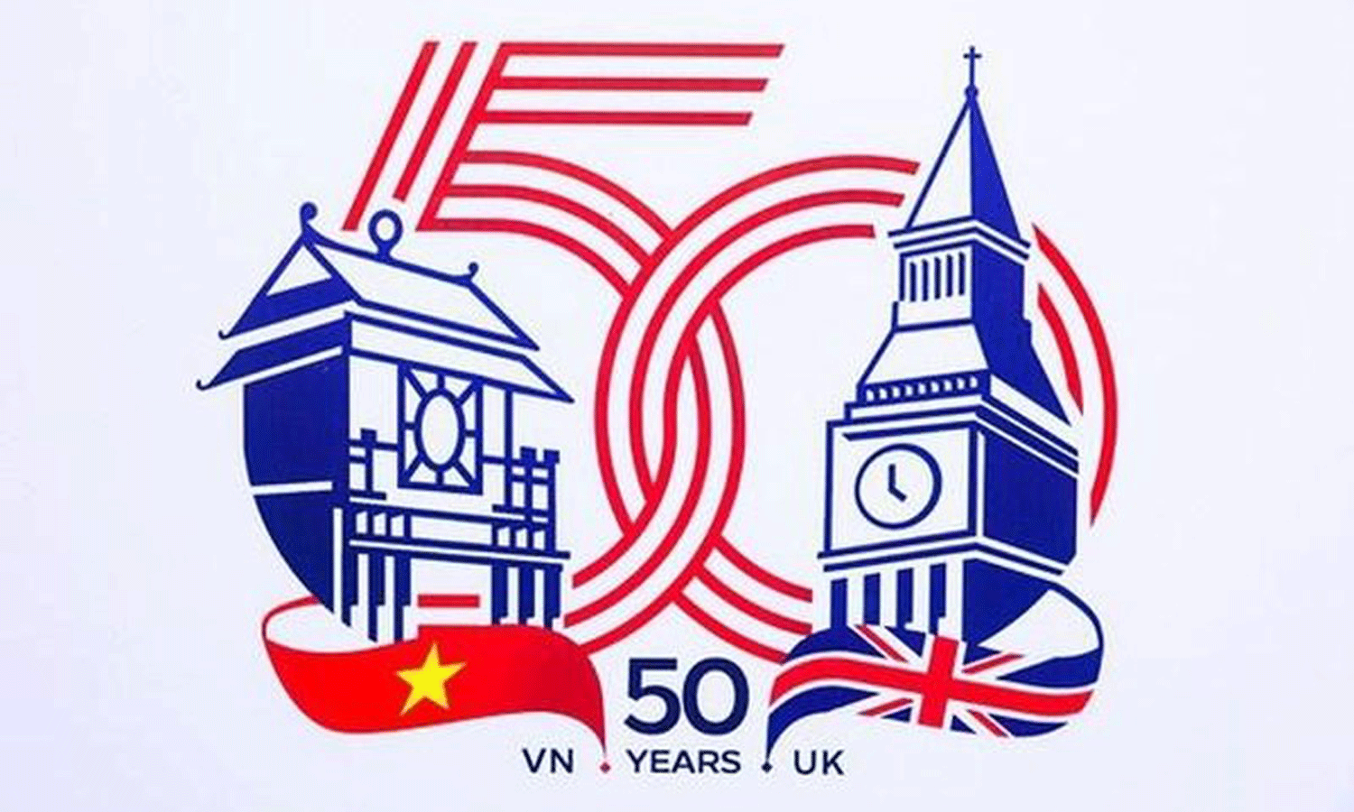 The logo to celebrate the 50th founding anniversary of UK-Vietnam diplomatic relations. (Photo: Vietnam Plus).