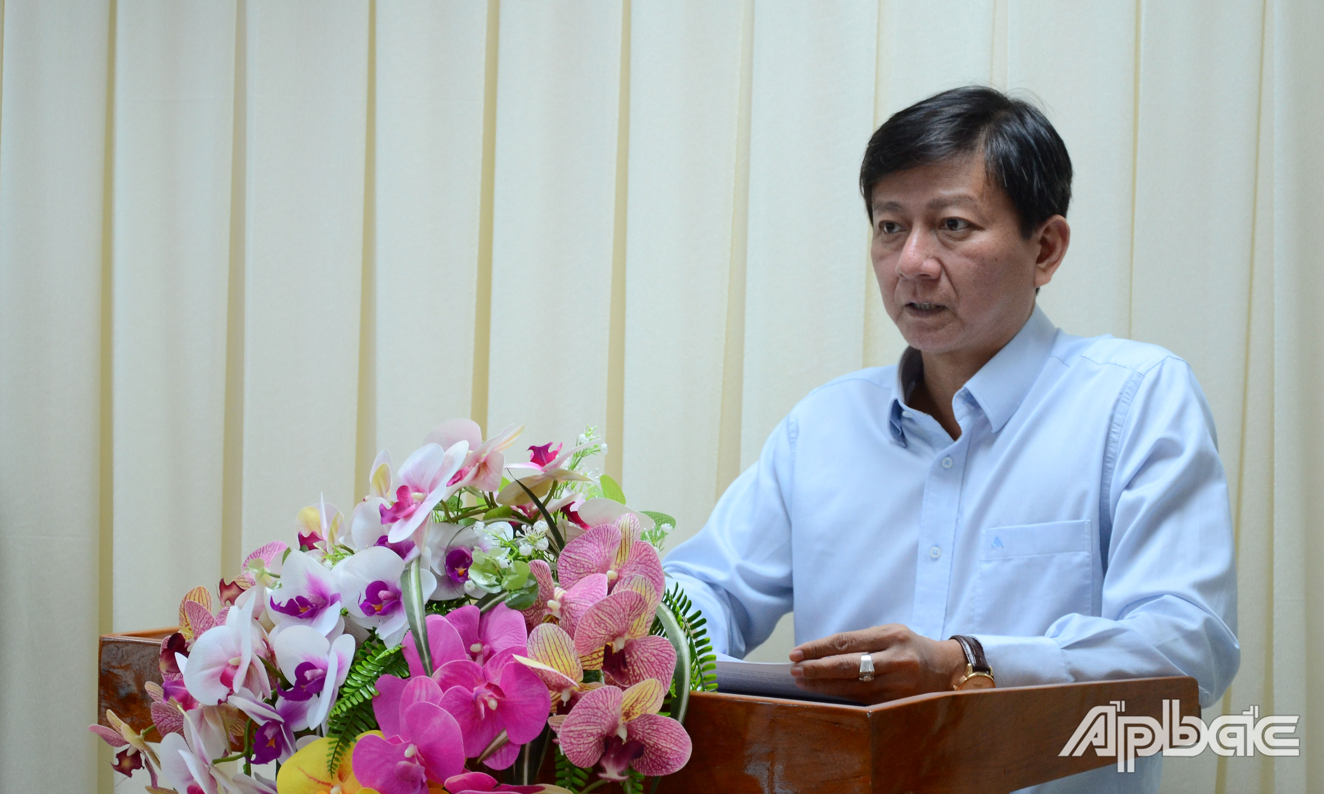 Phó Giám đốc Sở GTVT Phan Vĩnh Thanh phát biểu tại hội nghị.