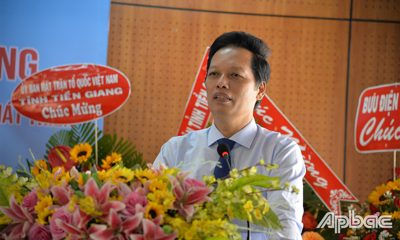 Đồng chí Nguyễn Thành Diệu phát biểu tại buổi lễ