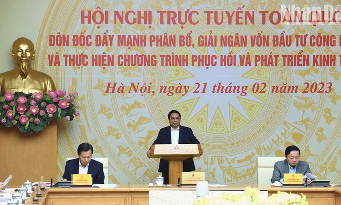 ABO/NDO- Prime Minister Pham Minh Chinh on February 21 chaired a national teleconference on the acceleration of public investment allocation and disbursement in 2023 as well as the socio-economic recovery and development programme.