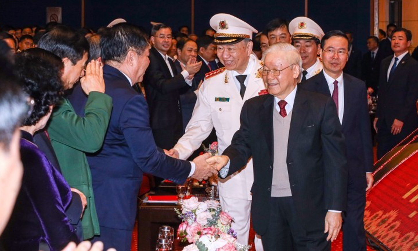 Party General Secretary Nguyen Phu Trong and President Vo Van Thuong attend the ceremony.