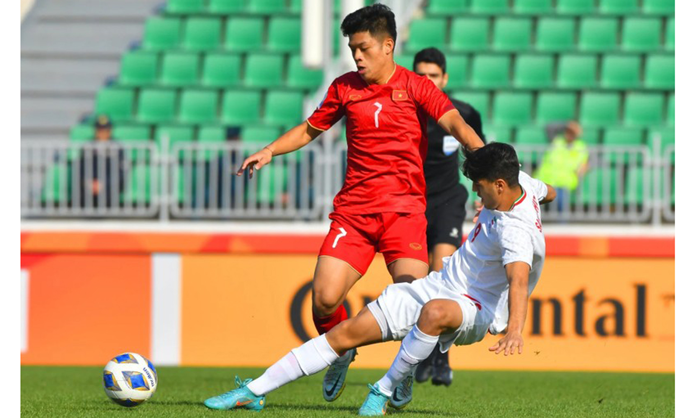 U20 Việt Nam thi đấu nỗ lực nhưng không thể vượt qua U20 Iran. (Ảnh: AFC)