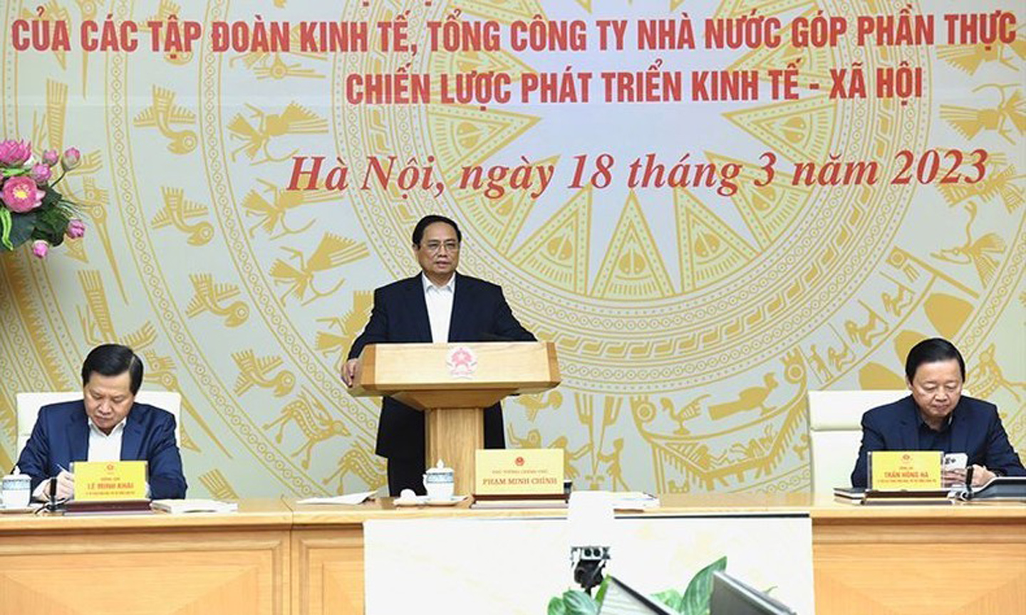 Prime Minister Pham Minh Chinh speaking at the conference (Photo: NDO).