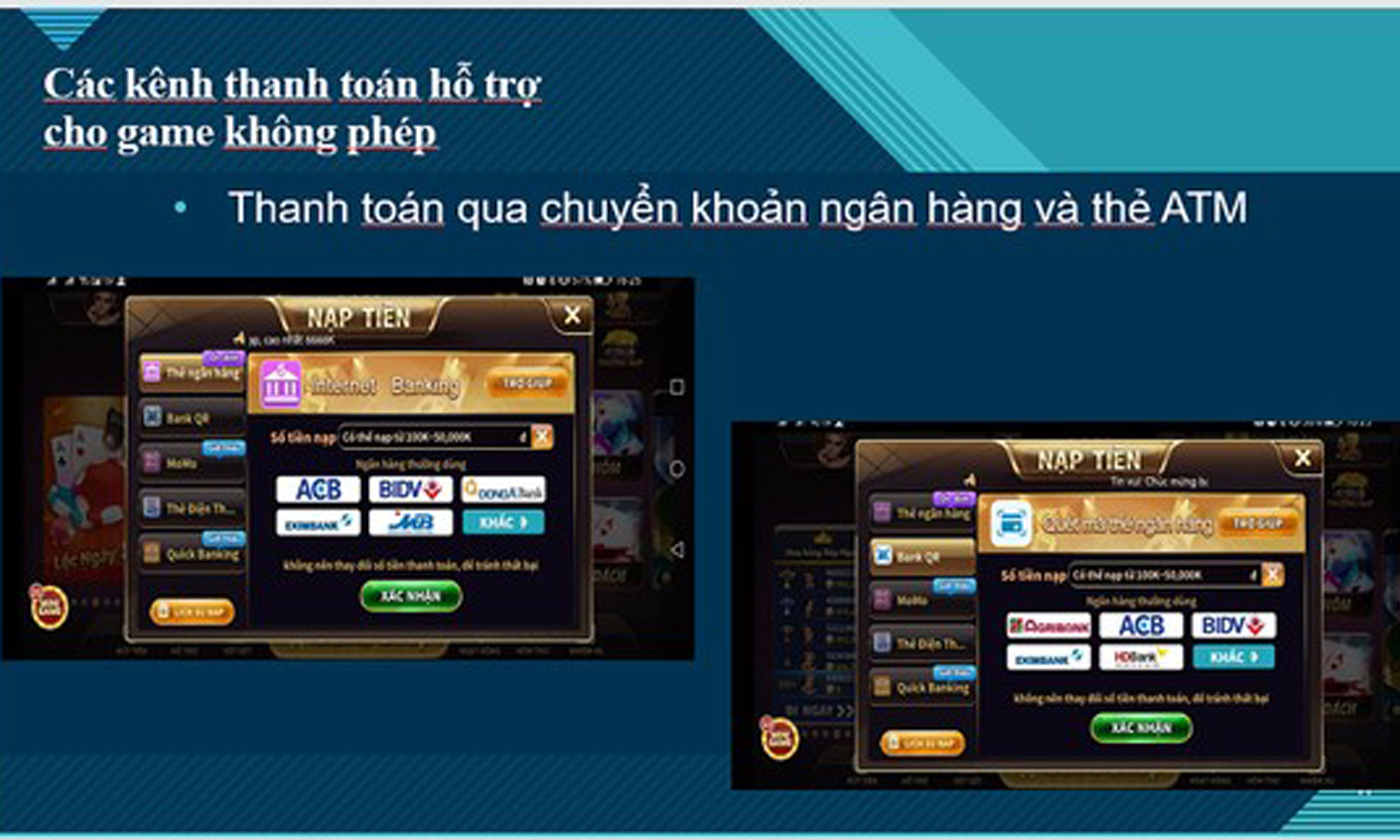 Nhiều kênh thanh toán game được sử dụng phổ biến. Ảnh: Cục PTTH-TTĐT cung cấp.