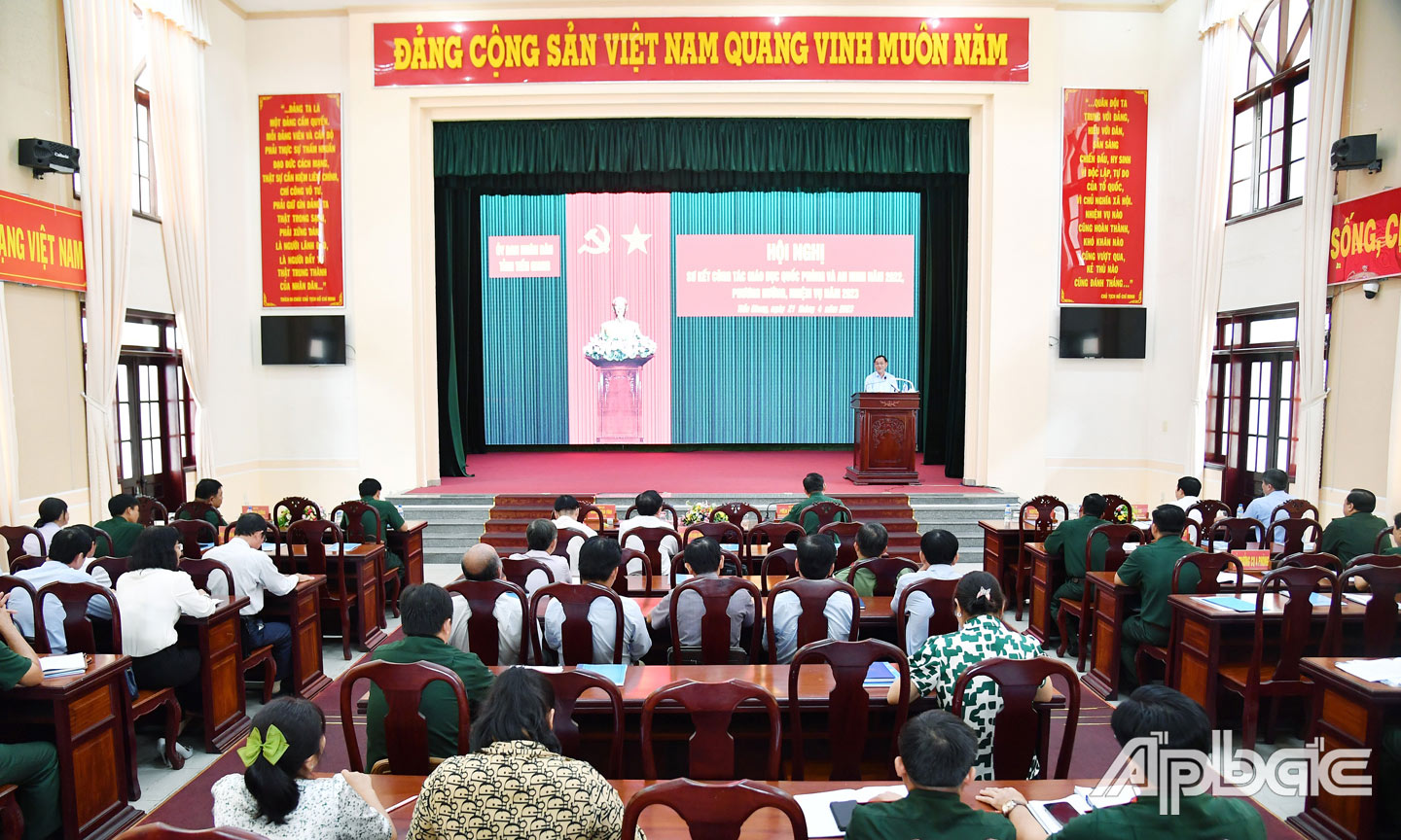 Quang cảnh Hội nghị sơ kết công tác GDQP&AN năm 2022.
