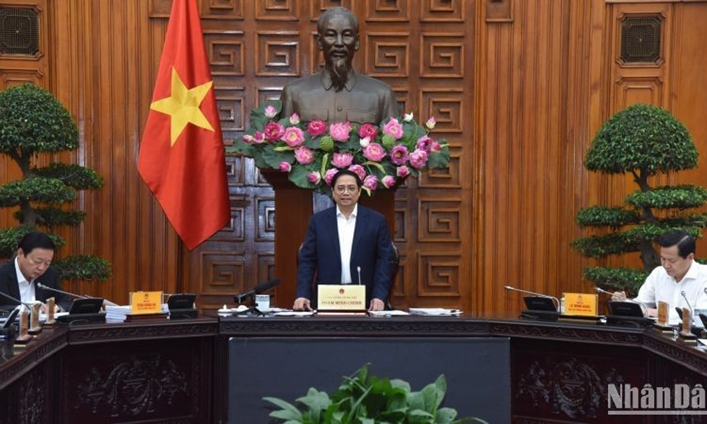 Prime Minister Pham Minh Chinh sepaking at the meeting (Photo: NDO).
