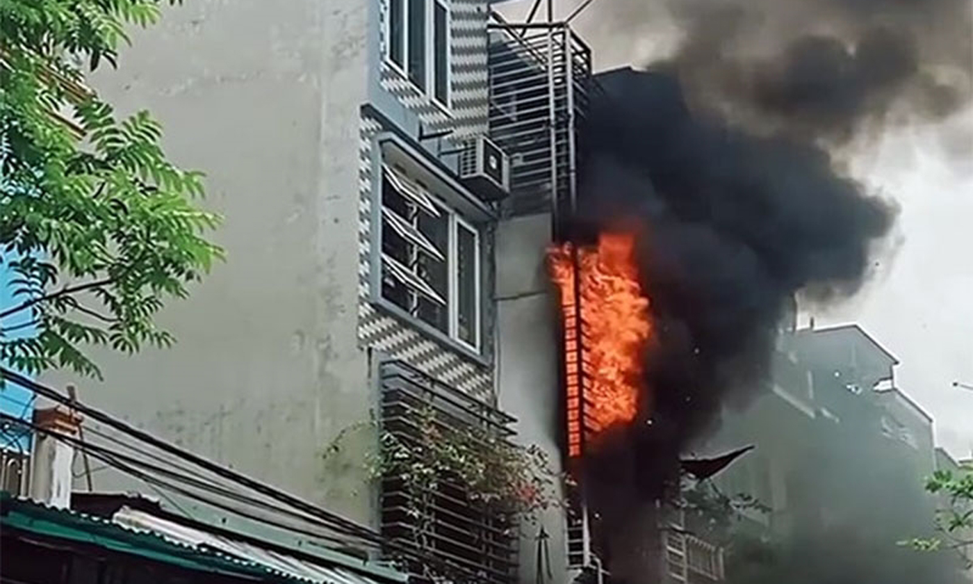 Hiện trường vụ cháy làm 4 người trong cùng một gia đình tử vong tại phường Quang Trung, quận Hà Đông, thành phố Hà Nội.