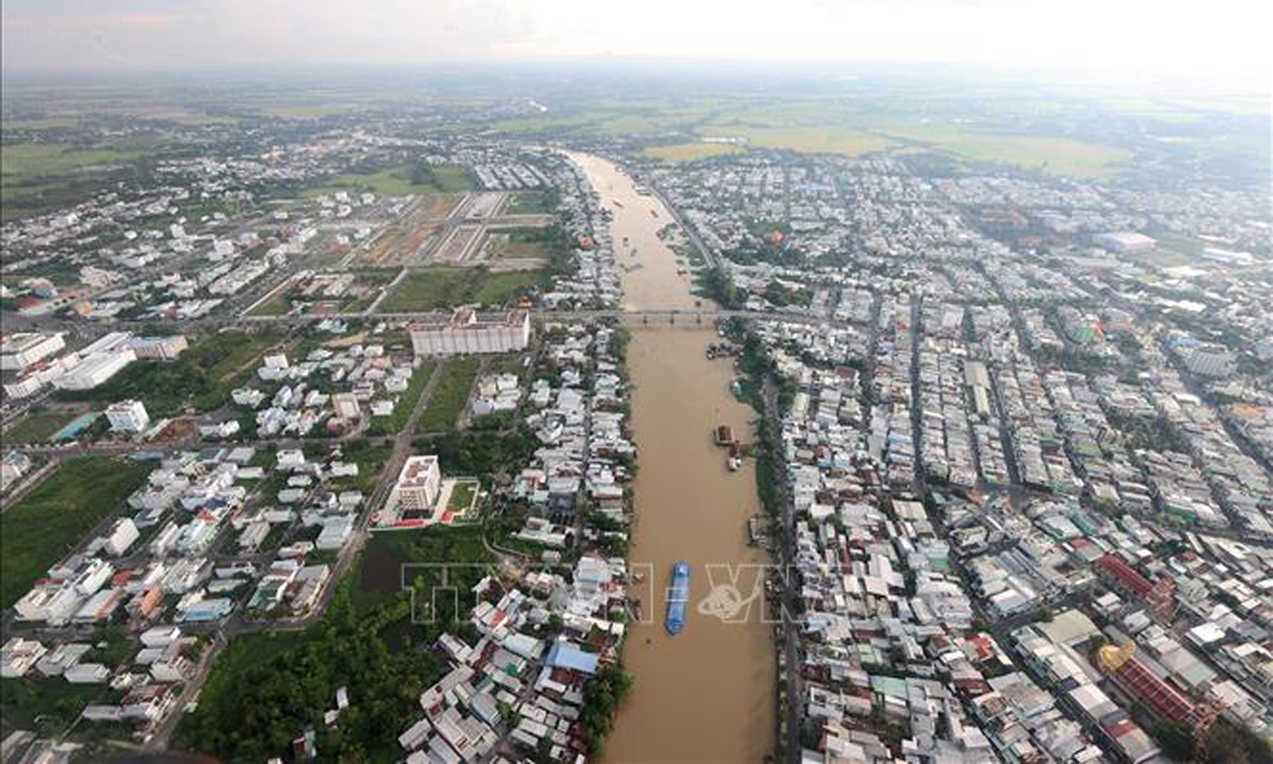 Thành phố Cần Thơ nhìn từ trên cao. Ảnh (minh hoạ): Dương Giang/TTXVN