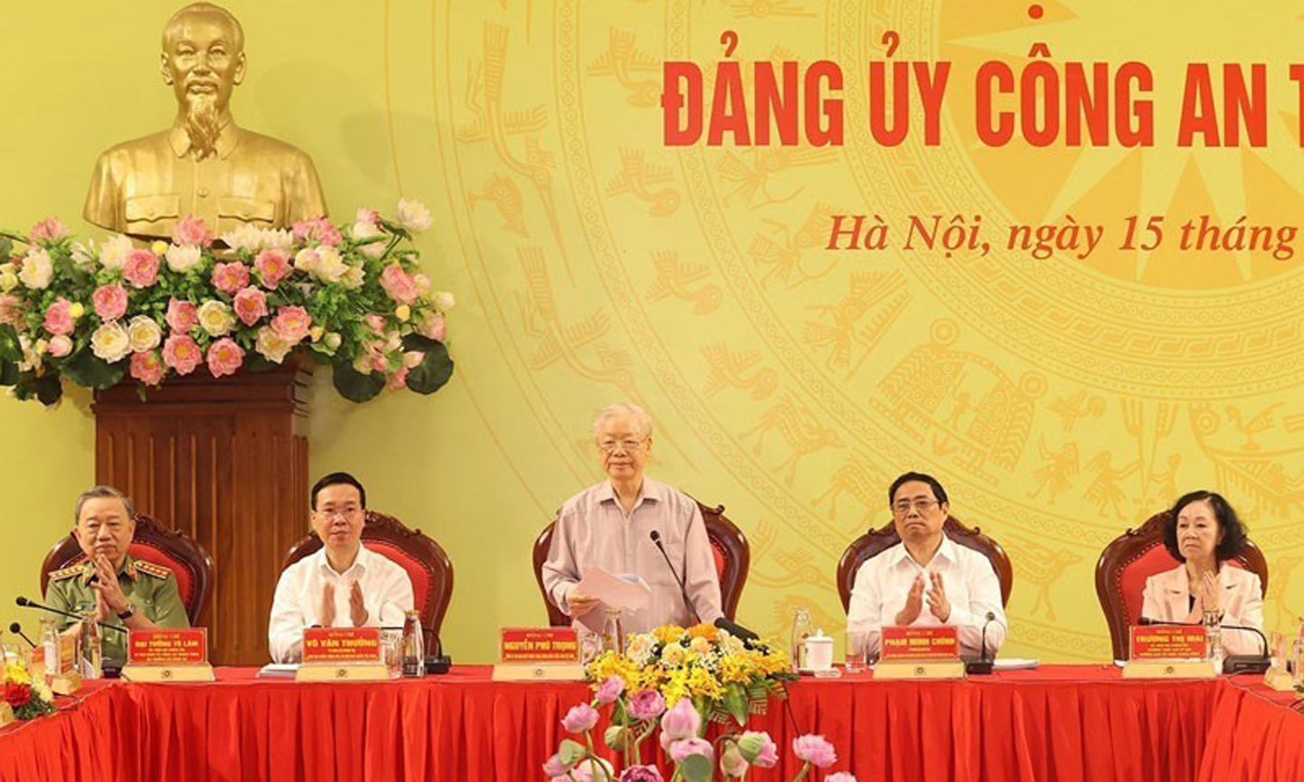 Party General Secretary Nguyen Phu Trong speaking at the conference. (Photo: VNA).