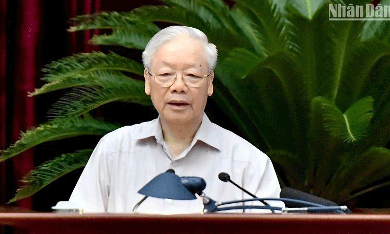 Party General Secretary Nguyen Phu Trong speaks at the conference. (Photo: NDO/Dang Khoa).