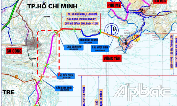 Đoạn tuyến Dự án qua địa bàn tỉnh Tiền Giang.