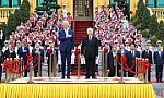 Party leader chairs official welcome ceremony for US President