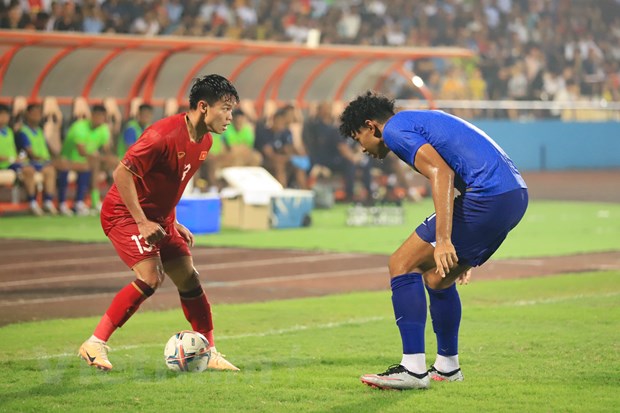 Hòa 2-2 trước U23 Singapore ở lượt trận cuối cùng, Đội tuyển U23 Việt Nam khép lại Vòng loại U23 châu Á 2024 với thành tích bất bại. (Ảnh: PV/Vietnam+)