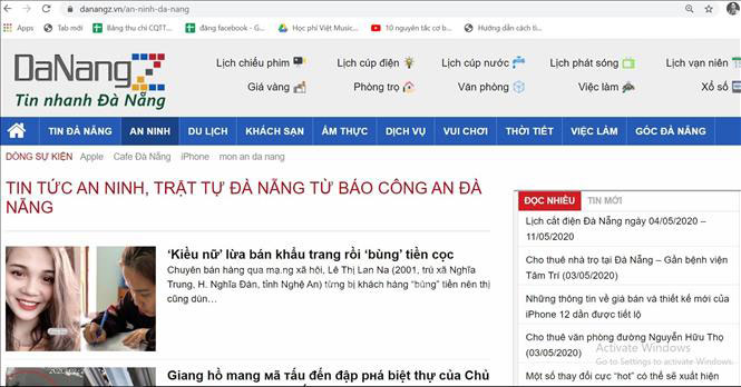 Dù chưa được sự đồng ý chính thức của báo Công an thành phố Đà Nẵng, nhiều trang tin điện tử vẫn “vô tư” dẫn nguồn tin từ báo này. Ảnh tư liệu: TTXVN phát