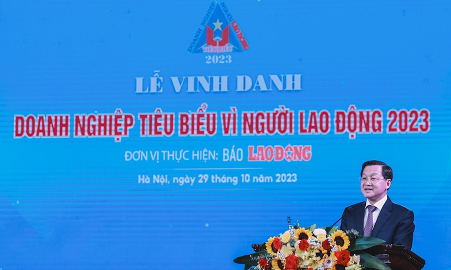 Phó Thủ tướng Chính phủ Lê Minh Khái phát biểu tại Lễ vinh danh.