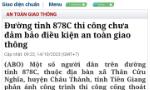 Làm rõ thông tin liên quan đến bài viết http://baoapbac.vn/an-toan-giao-thong/202310/duong-tinh-879-thi-cong-chua-dam-bao-dieu-kien-an-toan-giao-thong-993005/index.htm