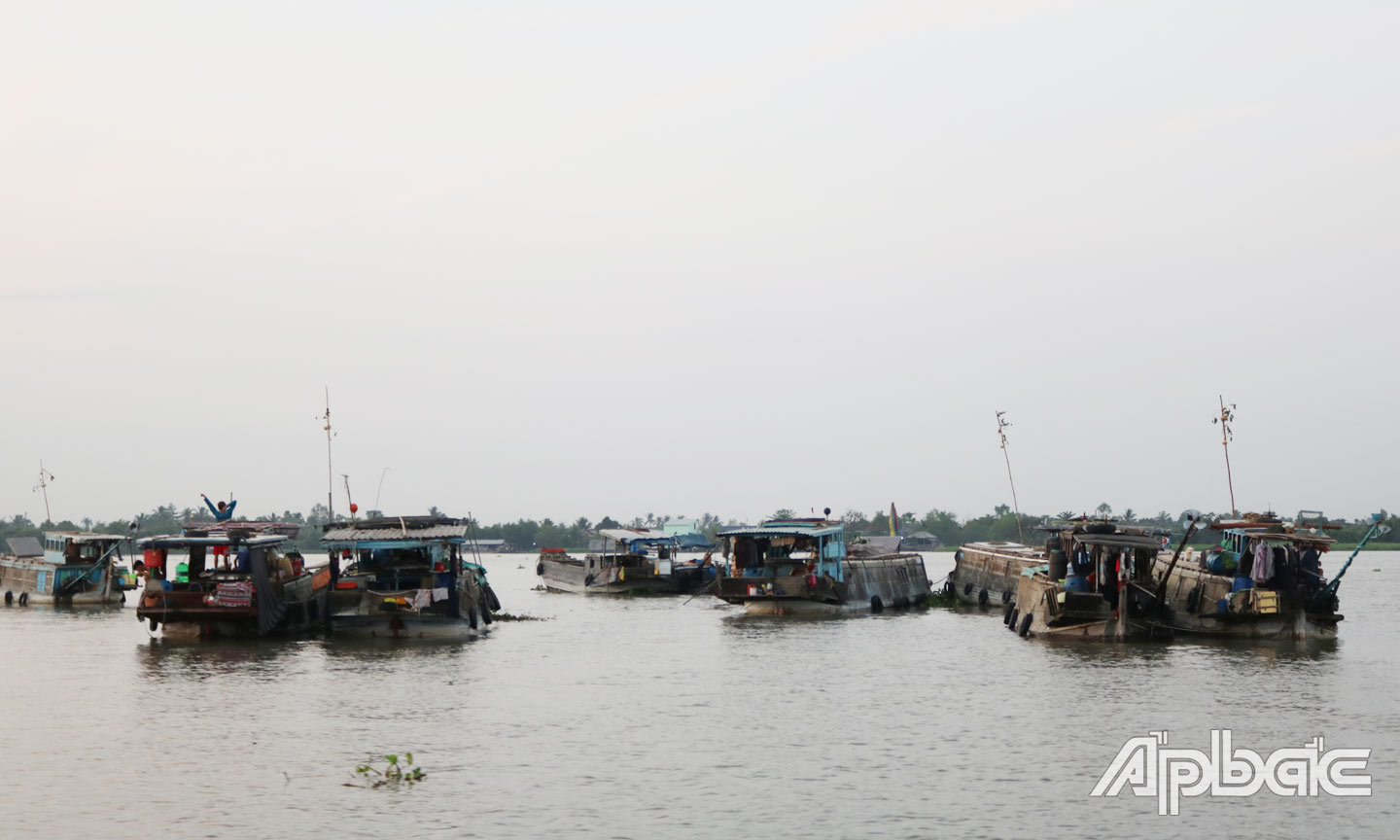 Chợ nổi Cái Bè hiện nay có ít ghe, thuyền đến giao thương, buôn bán. Ảnh: H. NGHỊ