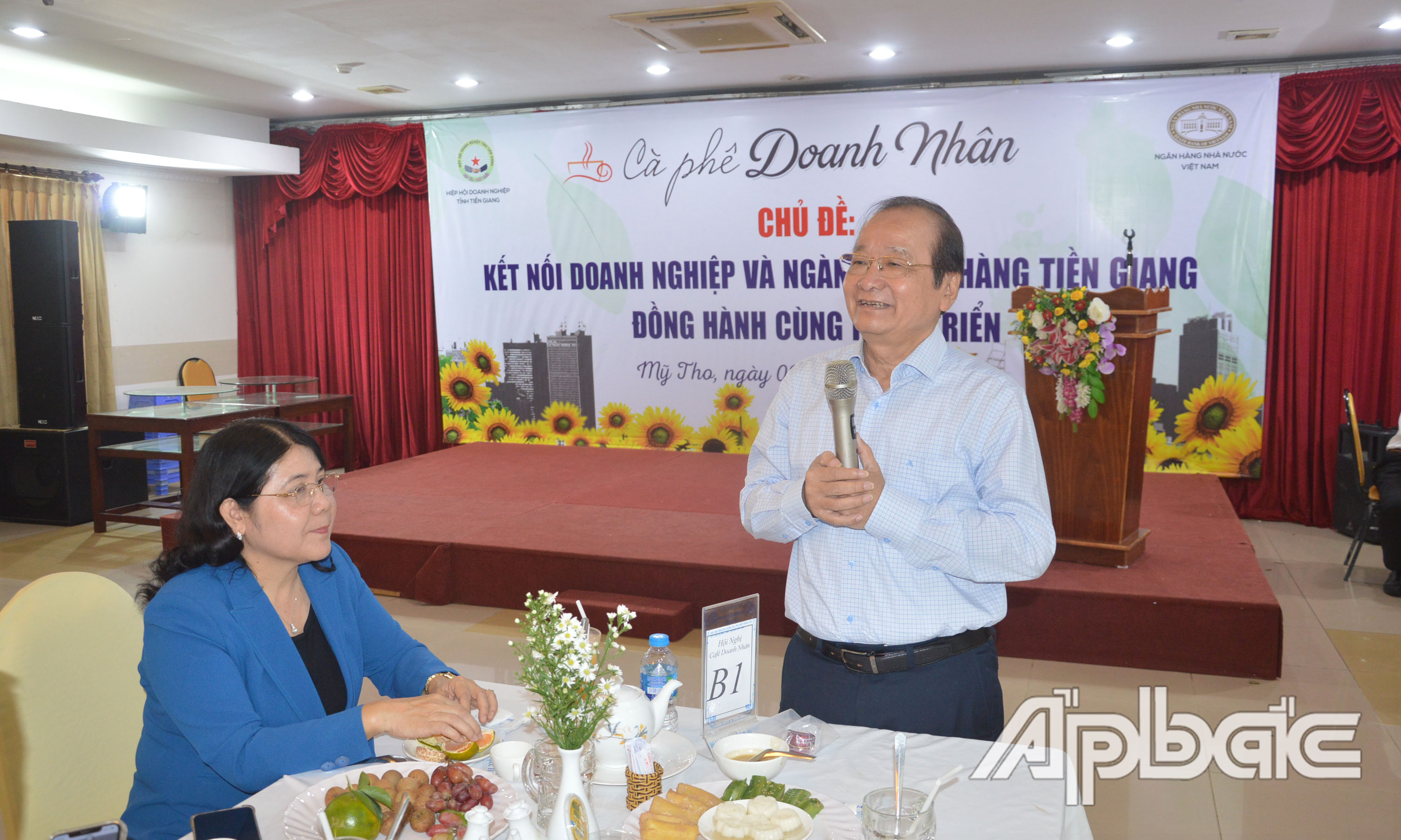 Chủ tịch Hiệp hội DN tỉnh Tiền Giang Trần Thanh Đức phát biểu tại hội nghị.