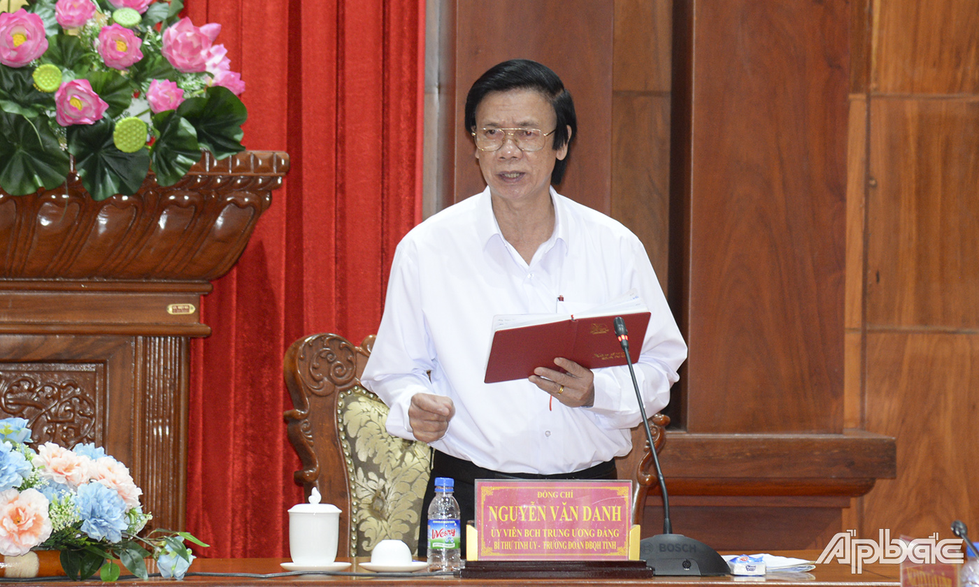 Đồng chí Nguyễn Văn Danh phát biểu tại buổi làm việc.