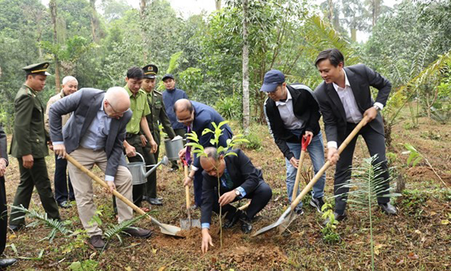 As many as 106 trees are planted to mark the 106th anniversary of Finland’s Independence Day. (Photo: VNA).