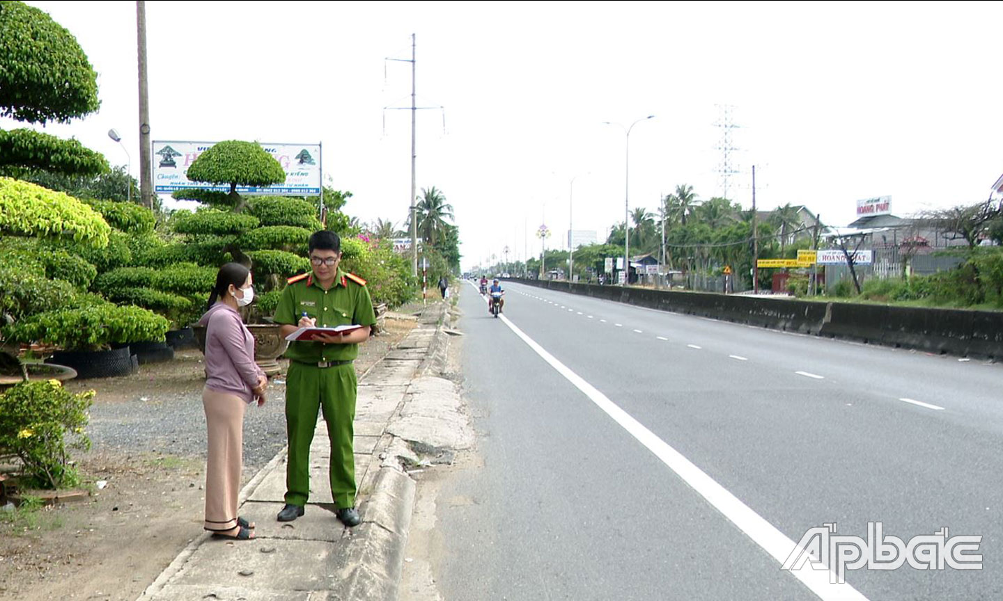 Hiện trường vụ cướp giật tài sản của chị Ngộ tại phường 4, TX. Cai Lậy. Ảnh: Trọng Tín