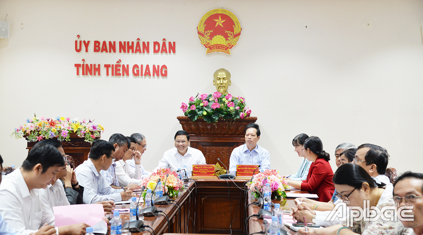 Quang cảnh hội nghị tại điểm cầu Tiền Giang