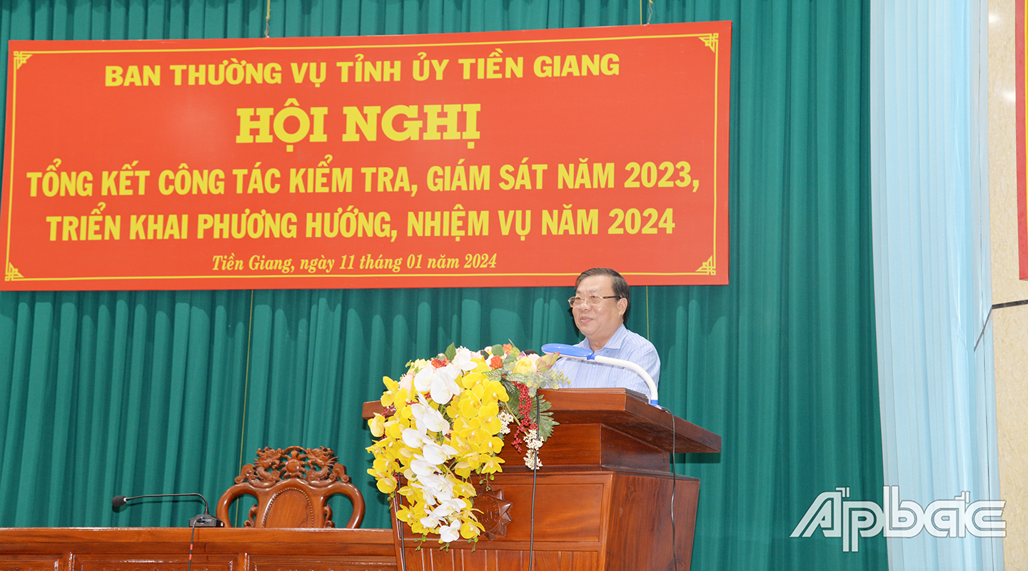 Đồng chí Nguyễn Ngọc Trầm, Ủy viên Ban Thường  vụ, Chủ nhiệm Ủy ban kiểm tra Tỉnh ủy triển khai nhiệm vụ kiểm tra, giám sát của Đảng năm 2024