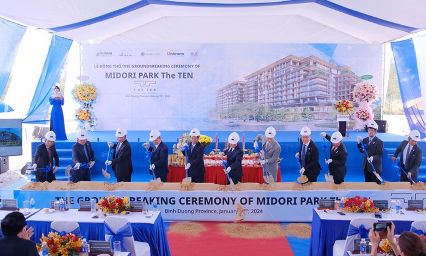 The ground-breaking ceremony for the apartment project of 