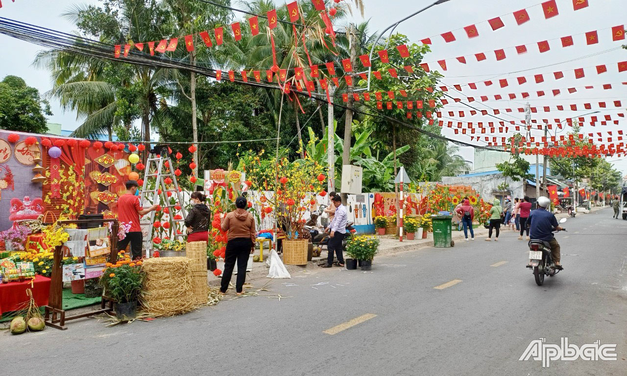 Phường 3, TP. Mỹ Tho tổ chức cụm tiểu cảnh tết đặc sắc.