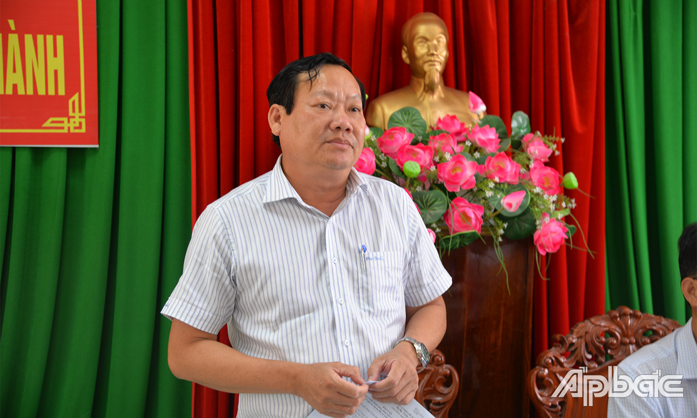 Đồng chí Nguyễn Hữu Lợi phát biểu tại buổi làm việc