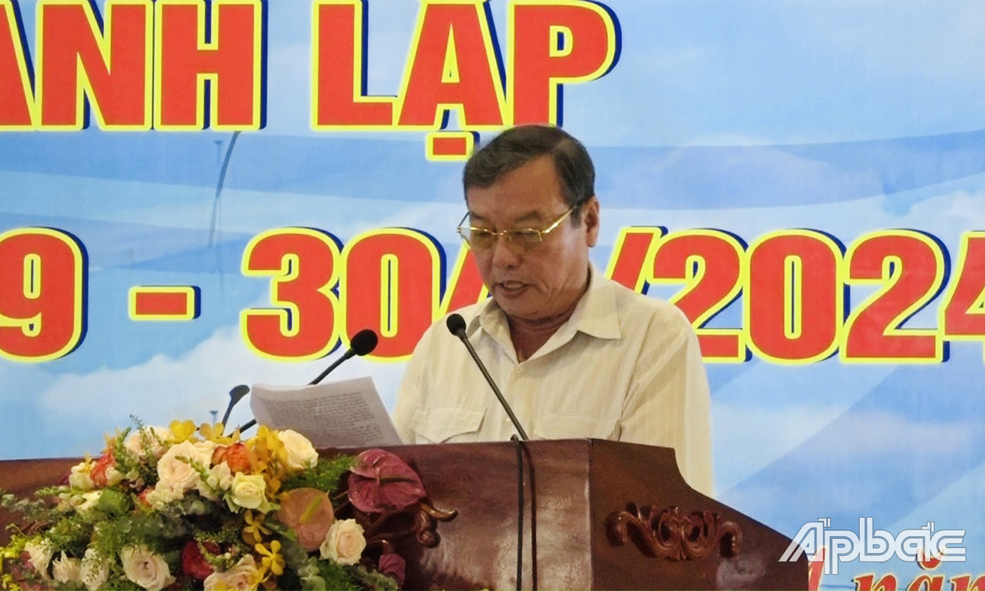 Đồng chí Đỗ Tấn Minh phát biểu tại lễ kỷ niệm