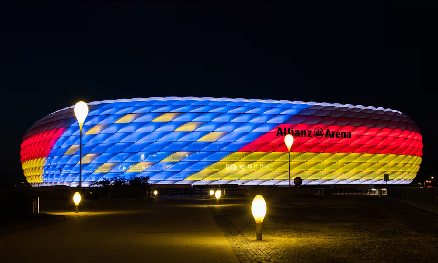 Sự chú ý của châu Âu sẽ đổ dồn vào Allianz Arena của Munich khi Euro 2024 khai mạc với trận Đức gặp Scotland vào ngày 14/6. Ảnh: fcbayern.com