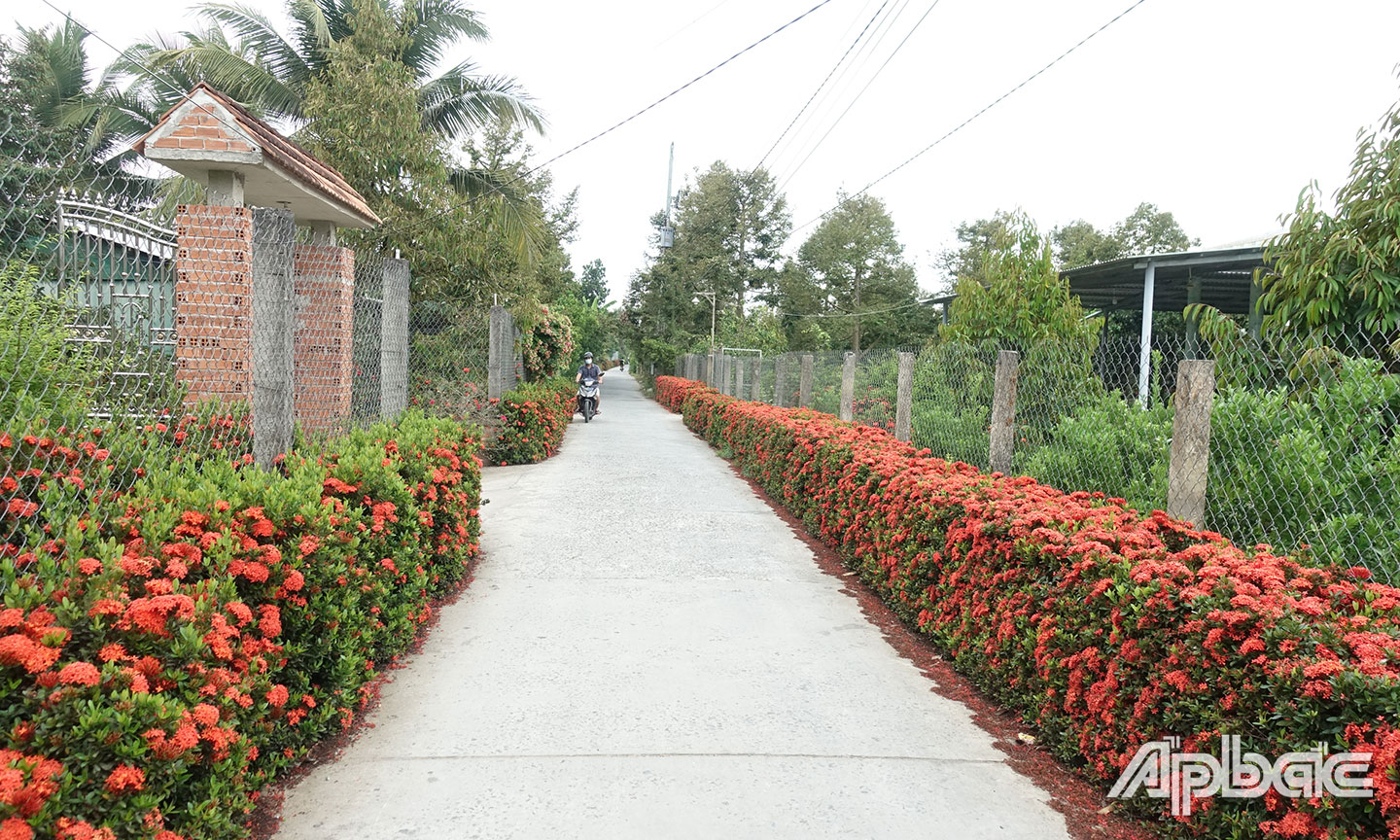Một tuyến đường giao thông ở xã Mỹ Long.