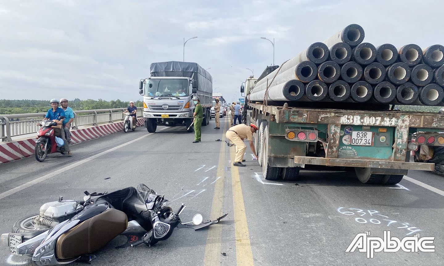 Hiện trường vụ tai nạn giao thông.