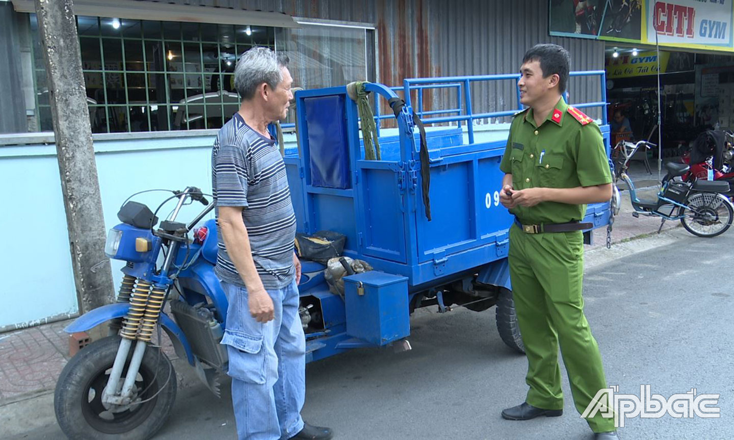 Hiện trường vụ trộm xe ba gác tại Phường 6, thành phố Mỹ Tho