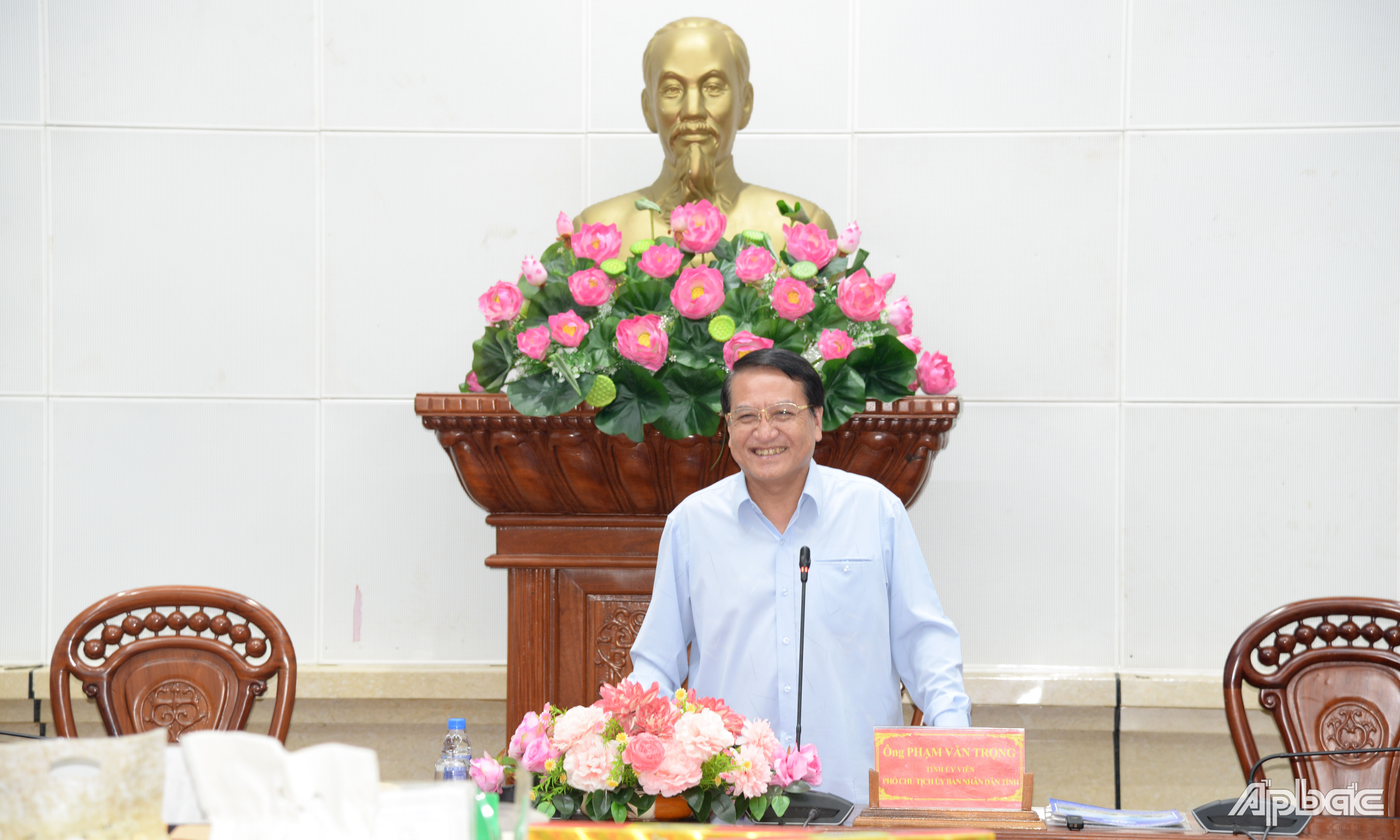 Đồng chí Phạm Văn Trọng phát biểu tại hội nghị.